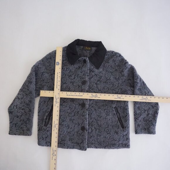 VTG David Paul New York Charcoal Textured Button Front Quilted Collar Jacket M - Picture 3 of 10